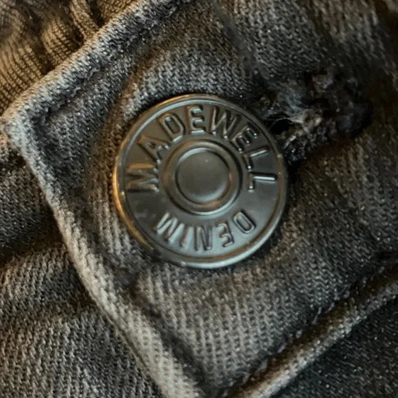 Madewell 9" Highrise Black Distressed Skinny Jeans 27 - Picture 14 of 16